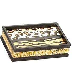 Exotic Animal Print Soap Dish Trinket Tray Stoneware Resin Gazelle Collection